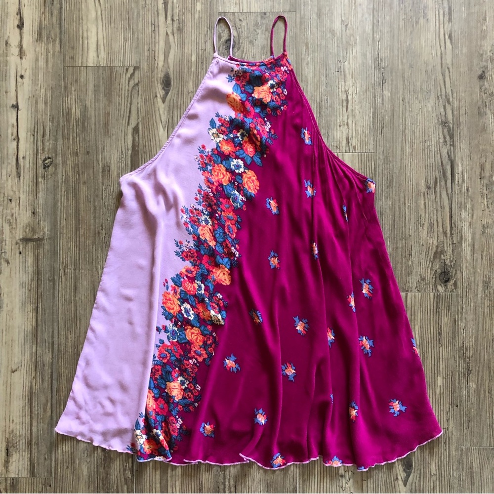 Free People Floral Shift Slip Dress